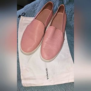 Vince Blair Perforated Leather Slip-On Sneakers blush pink loafers size 11